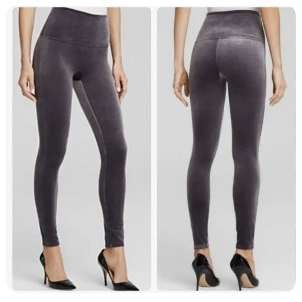 SPANX Women's Velvet Leggings Skinny Ready To Wow Silver Chrome Blue X Small XS